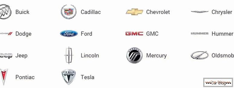 umfassendste Liste amerikanischer Automarken