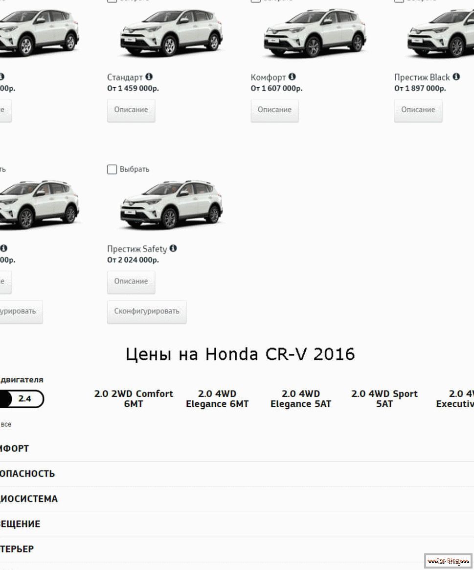 Preise für Autos Toyota und Honda
