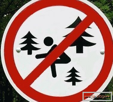 Zeichen, das verbietet, im Wald zur Toilette zu gehen