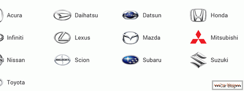 Hier finden Sie alle Marken japanischer Autos und deren Symbole mit Namen und Fotos