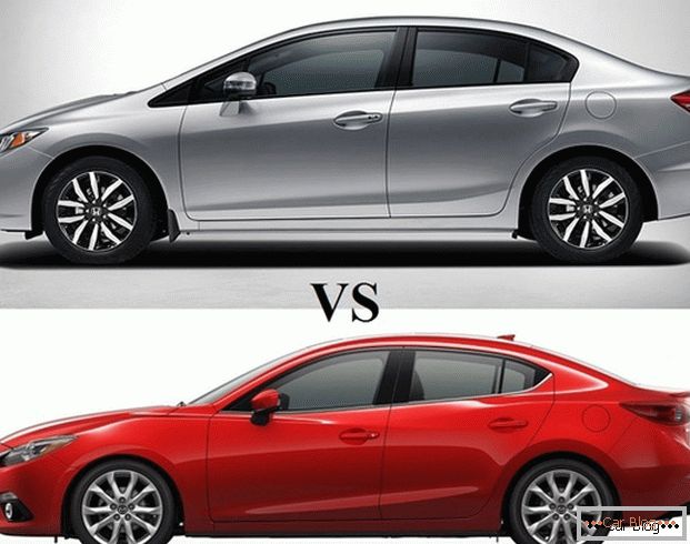 Autos Mazda 3 und Honda Civic - седаны для активных людей